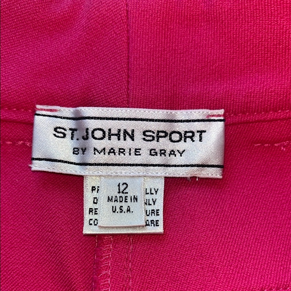 Size 12 St. John Sport By Marie Gray Hot Pink Pants - Picture 2 of 6